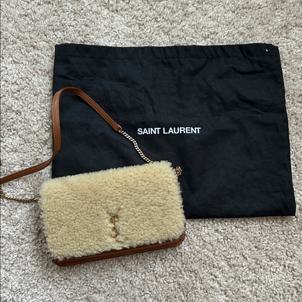 Yves Saint Laurent monogram shearling bag